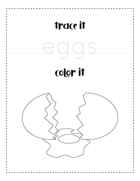 Отслеживание слов и раскрашивание яиц почерком для детей