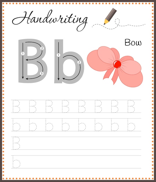 Handwriting workbook for children Worksheets for learning letters Activity book for kids Educational pages for preschool Letter B