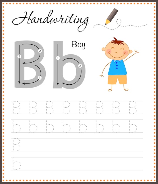 Handwriting workbook for children Worksheets for learning letters Activity book for kids Educational pages for preschool Letter B