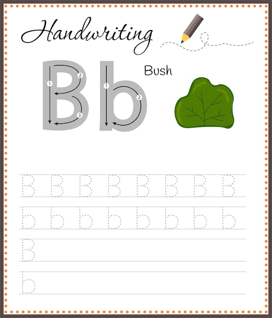 Handwriting workbook for children Worksheets for learning letters Activity book for kids Educational pages for preschool Letter B