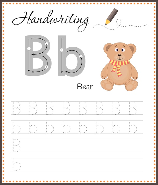 Handwriting workbook for children Worksheets for learning letters Activity book for kids Educational pages for preschool Letter B