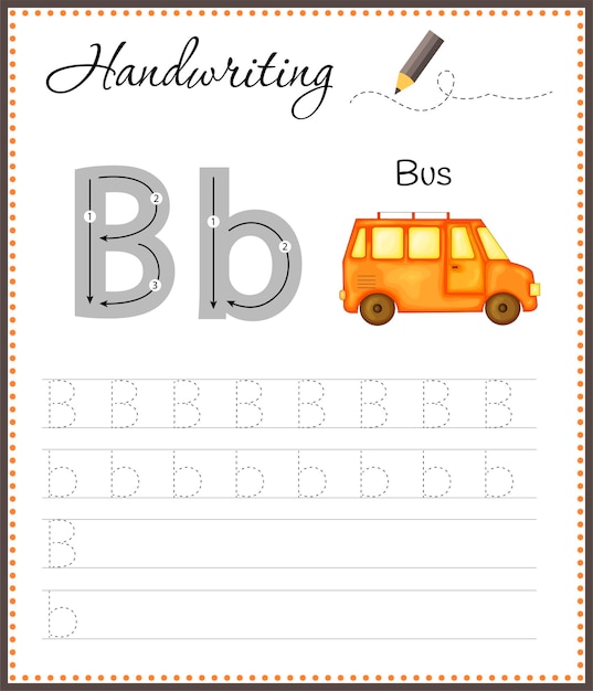 Handwriting workbook for children Worksheets for learning letters Activity book for kids Educational pages for preschool Letter B