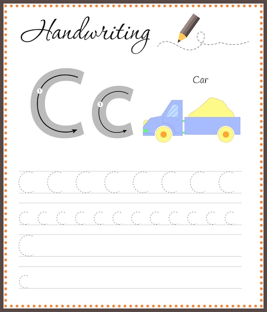 Handwriting workbook for children Worksheets for learning letters Activity book for kids Educational pages for preschool Letter C