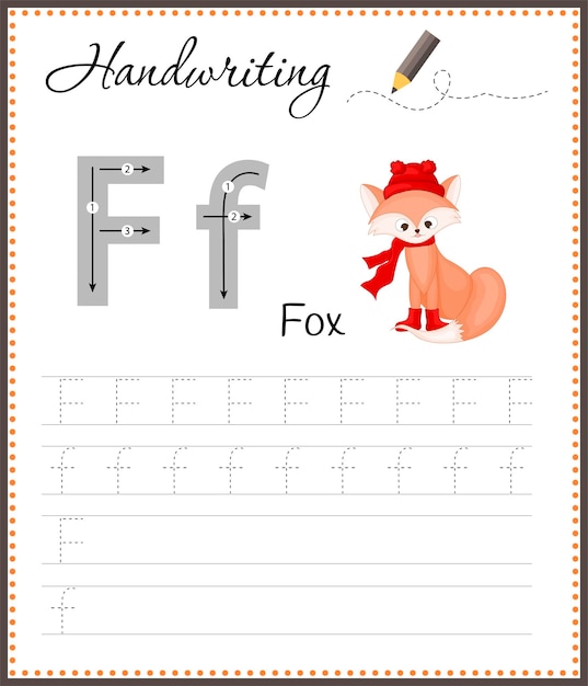 Handwriting workbook for children Worksheets for learning letters Activity book for kids Educational pages for preschool Letter F