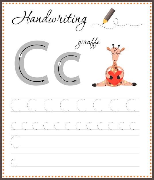 Vector handwriting workbook for children worksheets for learning letters activity book for kids educational pages for preschool letter s