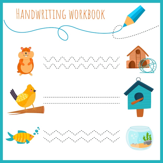 Handwriting workbook for children worksheets for learning letters activity book for kids educational