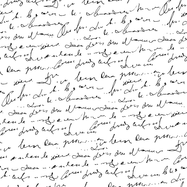 Handwritten abstract text scribbles vector seamless pattern vector monochrome script