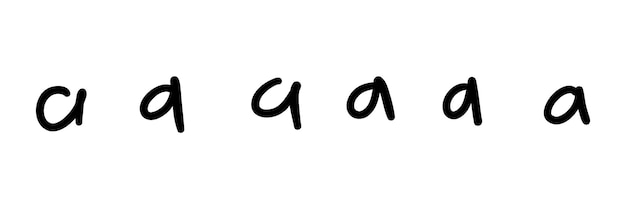 Handwritten black english letter A alphabet letter symbol Vector illustration hand drawn doodle