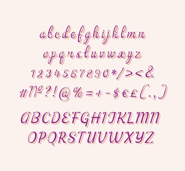 Handwritten modern style alphabet set