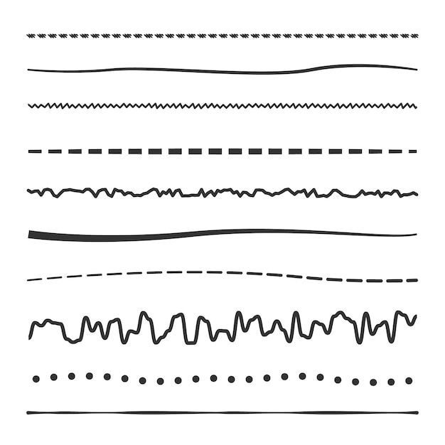 Handwritten single lines collection in different styles
