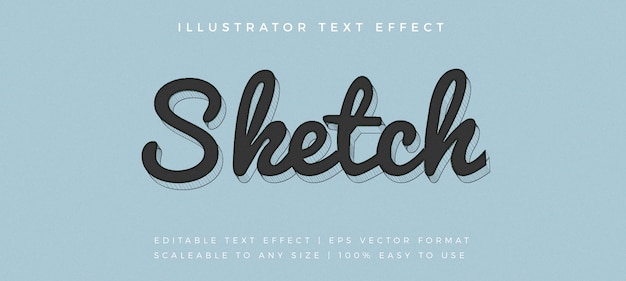 Handwritten sketch text style font effect
