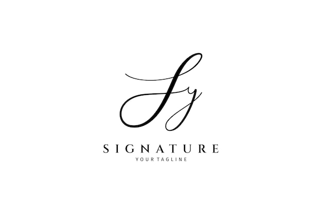 Premium Vector | Handwritten sy letter logo simple signature vector