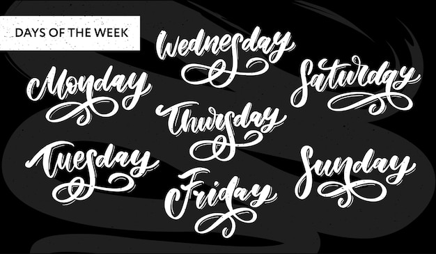 Handwritten week days