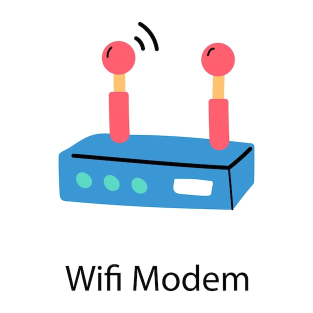 A handy doodle icon of wifi modem