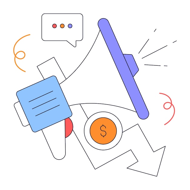 a handy flat animated illustration of video advertising