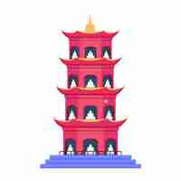 Vector a handy flat design of tran quoc pagoda
