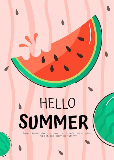 A handy flat design of watermelon banner 