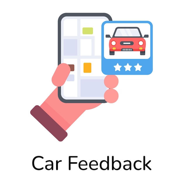 Vector handy flat icon of car feedback