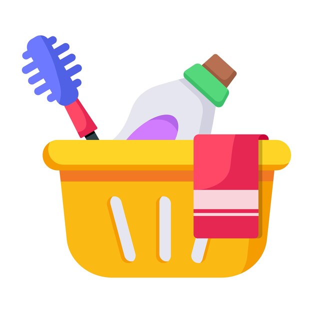 Handy flat icon of cleaning basket