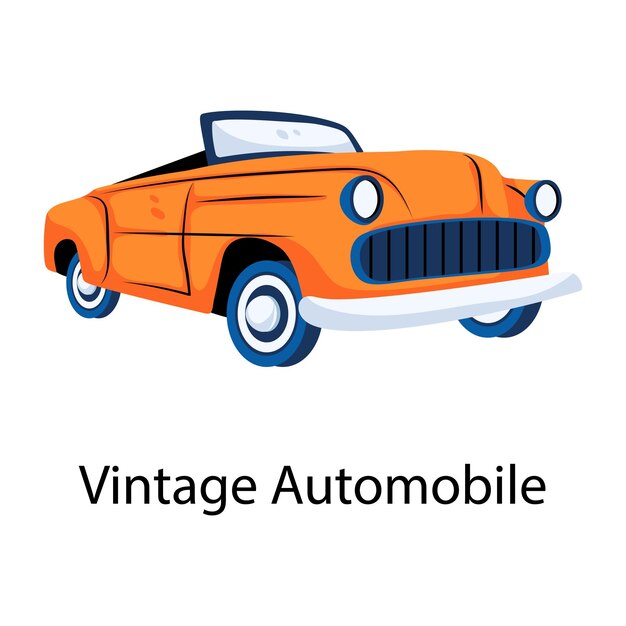 Handy flat icon of a convertible automobile