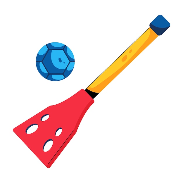 Handy flat icon depicting a broomball