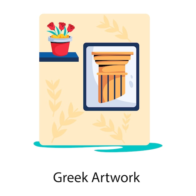 Handy flat icon of greek artwork