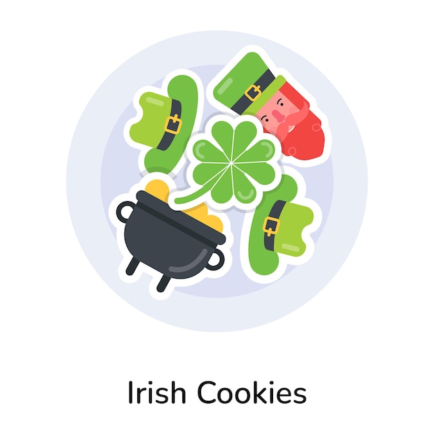 Handy flat icon of irish cookies