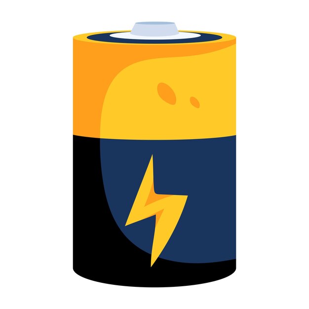 Handy flat icon of a power cell