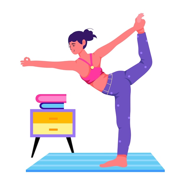 Handy flat illustration of balancing pose