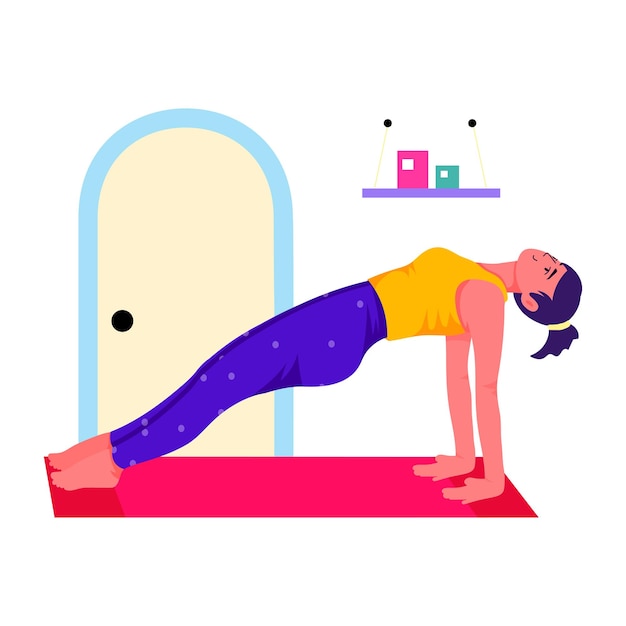 Vector handy flat illustration of balancing pose