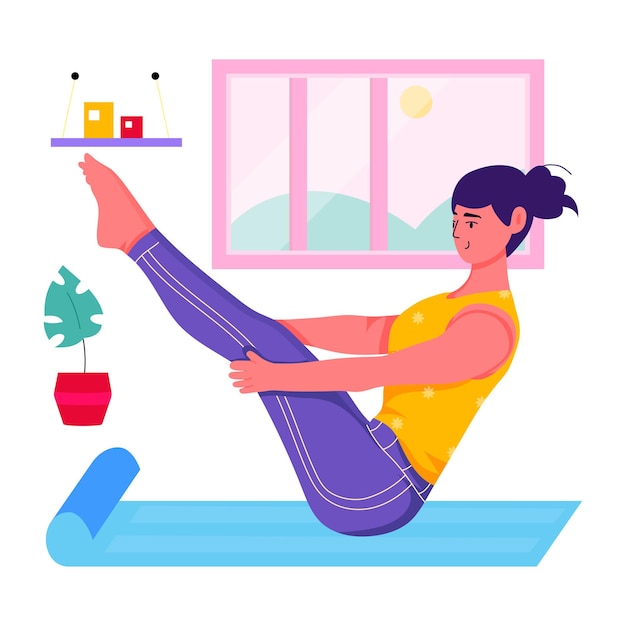 Vector handy flat illustration of balancing pose