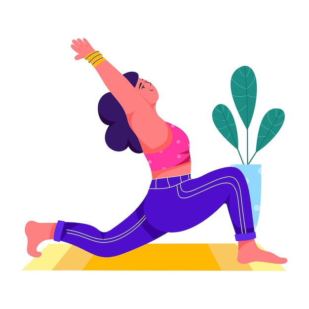 Handy flat illustration of balancing pose