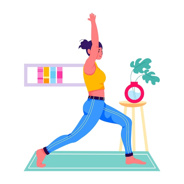 Handy flat illustration of balancing pose