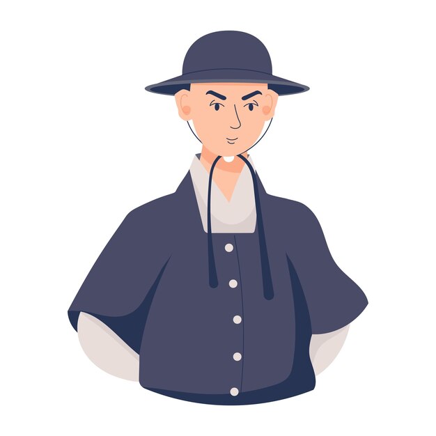 Handy flat illustration of a chinese priest