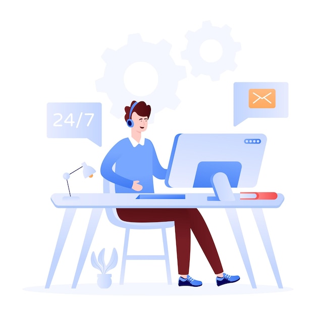 a handy flat illustration of customer service