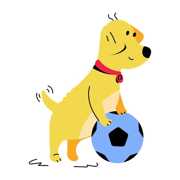 犬サッカーの便利なフラット イラスト