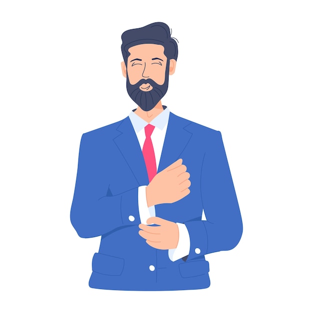 Vector handy flat illustration of office boss