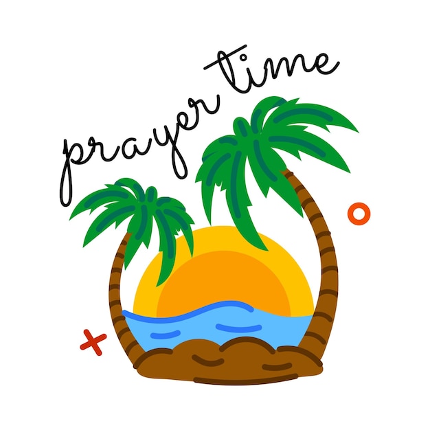 Handy flat sticker of prayer time