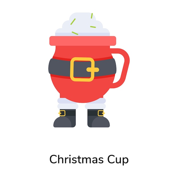 Handy flat style icon of a christmas cup