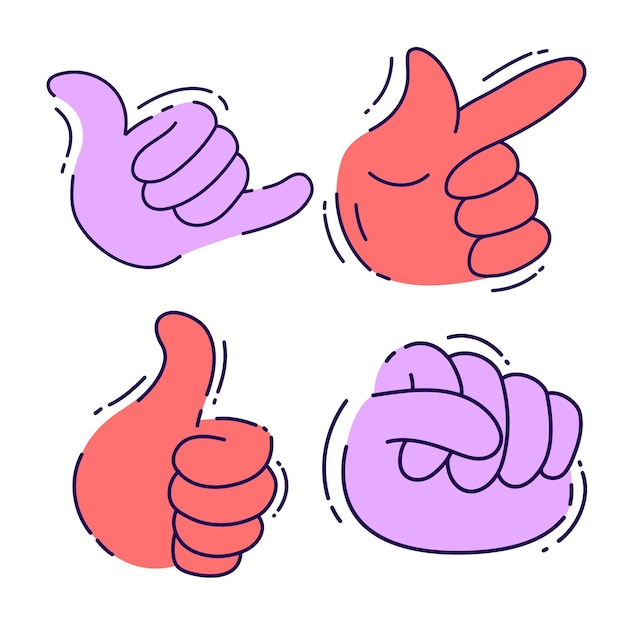 Vector handy hands sticker