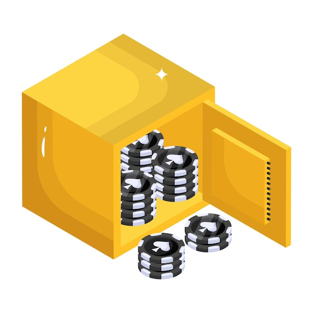 Vector a handy icon of casino box in isometric style