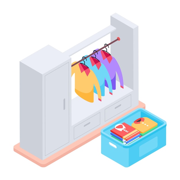 Vector a handy isometric icon of ironing stand