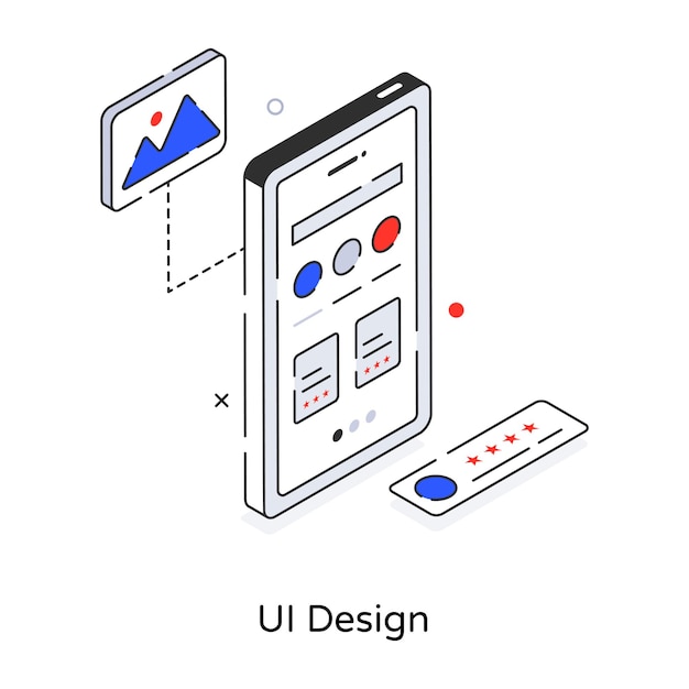 Vector a handy isometric icon of ui design