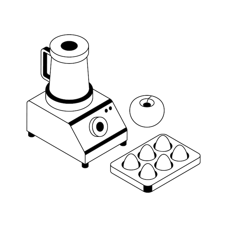 Vector a handy isometric outline icon of juice blender machine