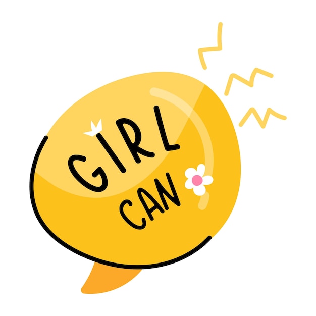 A handy sticker of girl can