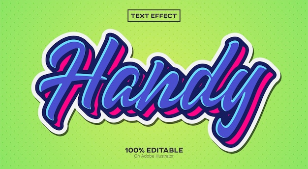 Vector handy sticker text effect