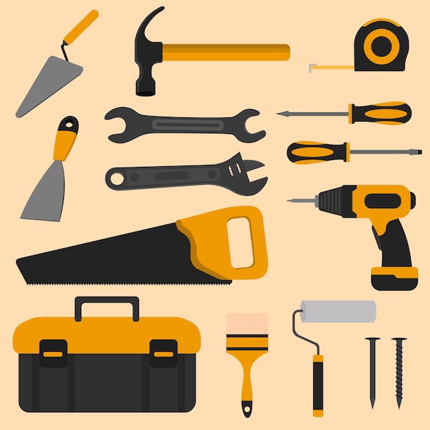 Vector handyman construction tools