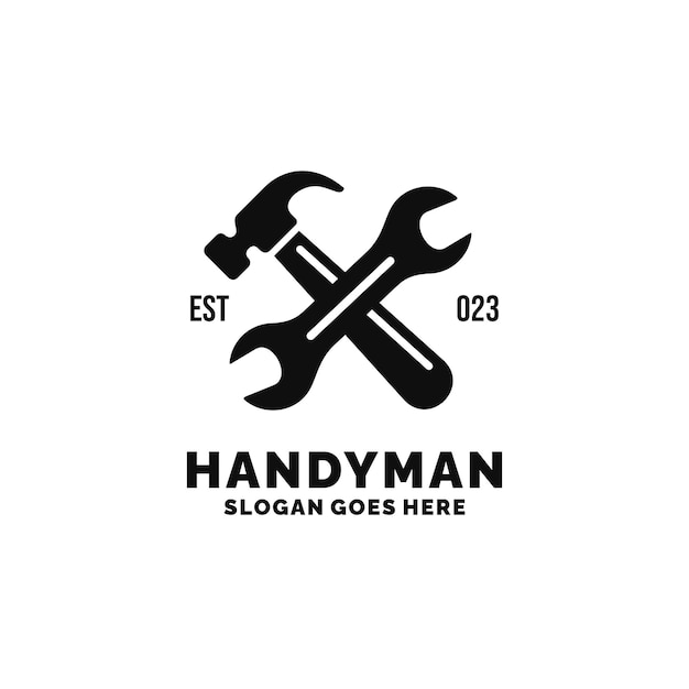 Handyman logo design vector