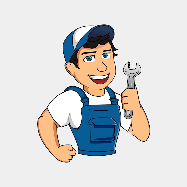 Vector handyman mascot