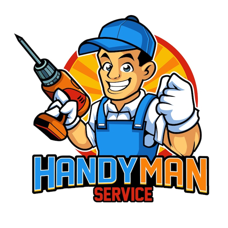 Vector handyman services emblem mascotte logo illustratie